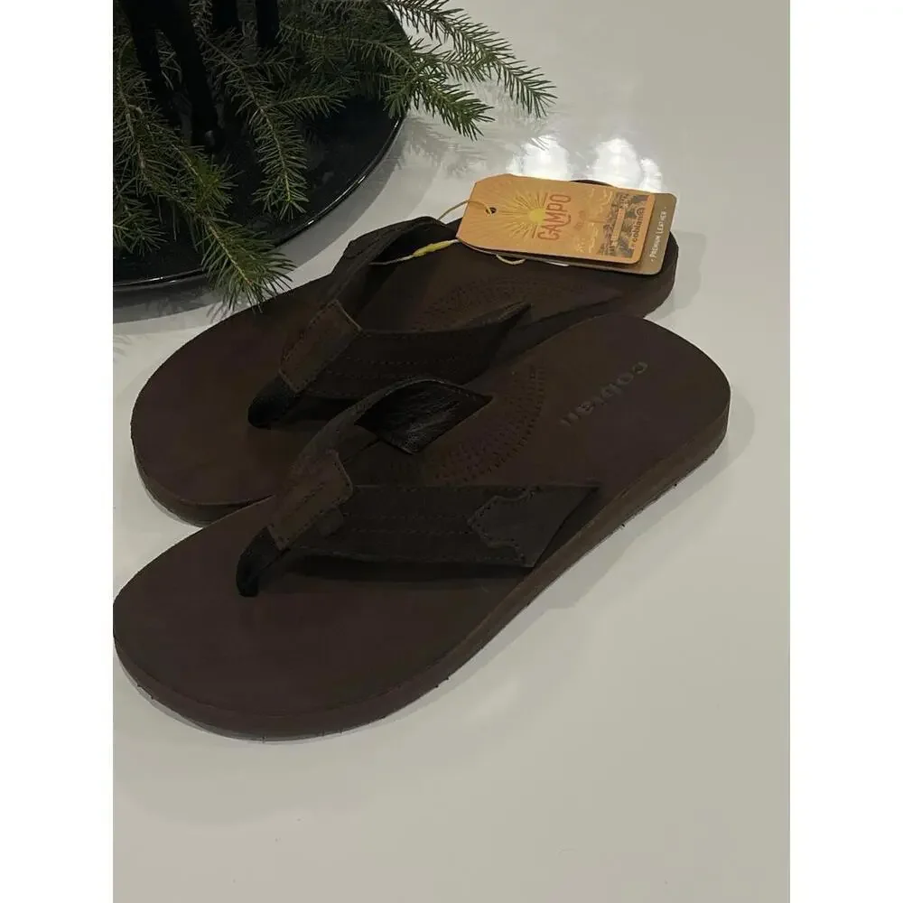 COBIAN Men's Lazo Brown Flip Flop Sandals LZO24-200 Size 8